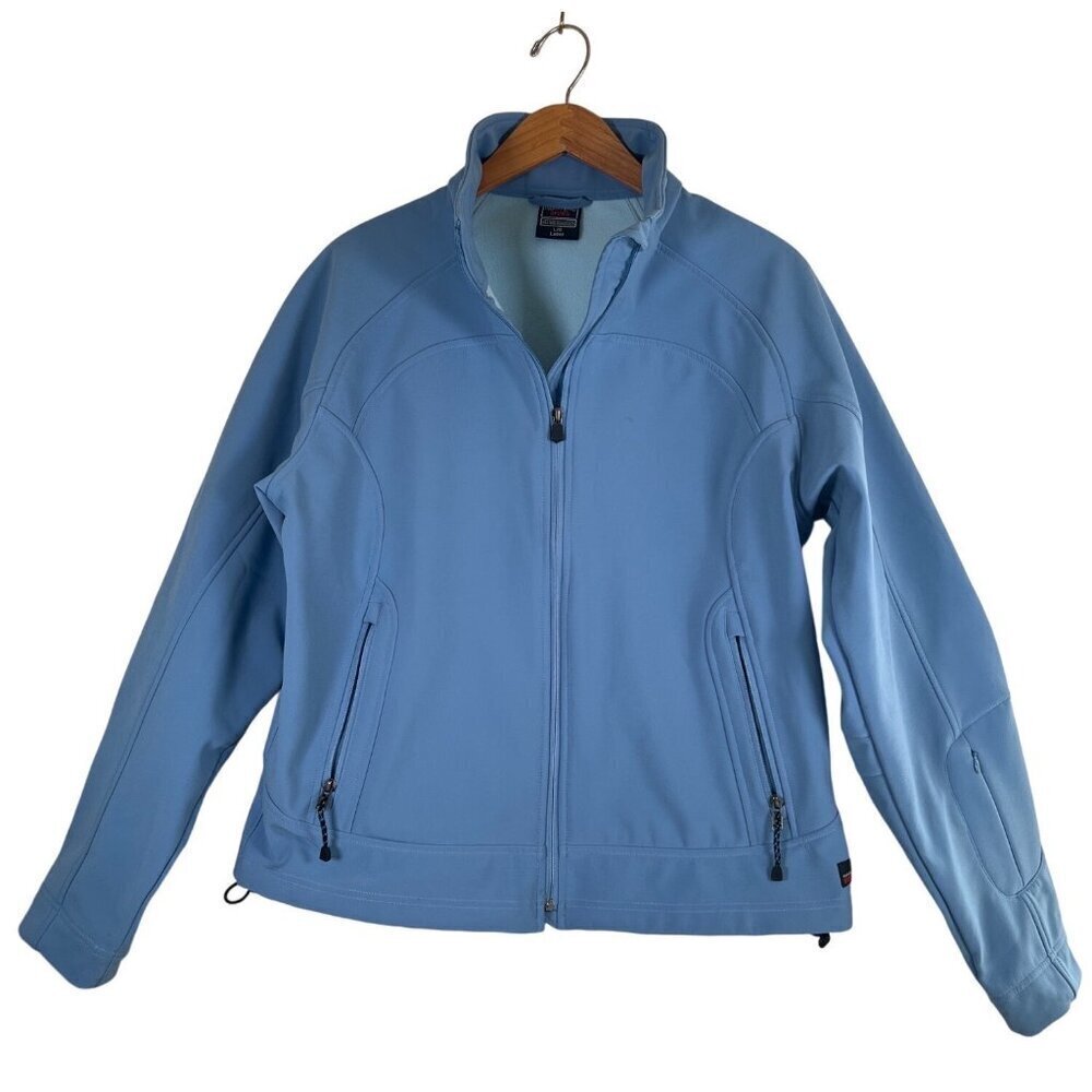 North End Sport Women‎ Size L Baby Blue Zip Jacket Water Technology Fleece Lined